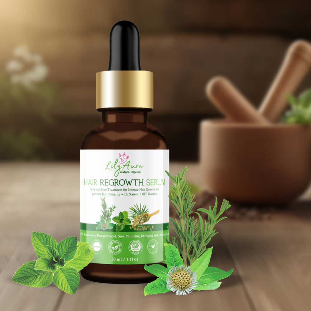 Hair Regrowth Serum with Rosemary, Pumpkin seed, Bhringraj and other herbs