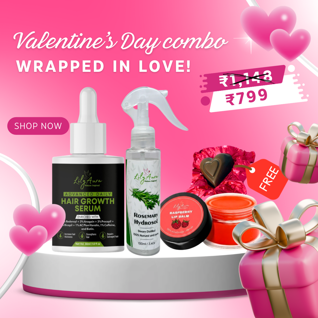 Advanced Daily Hair Growth serum + Rosemary hydrosol + FREE Raspberry Red lipbalm + free Valentine’s gift 💝