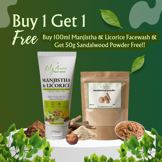 Manjistha & Licorice Skn brightening face wash 100ml + Pure sandalwood powder Free