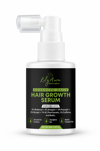 Advanced Daily Hair Growth Serum 3% Redensyl + 3% Anagain + 3% Procapil + 3% Baicapil + Ac Plant Keratin + Caffeine + Biotin