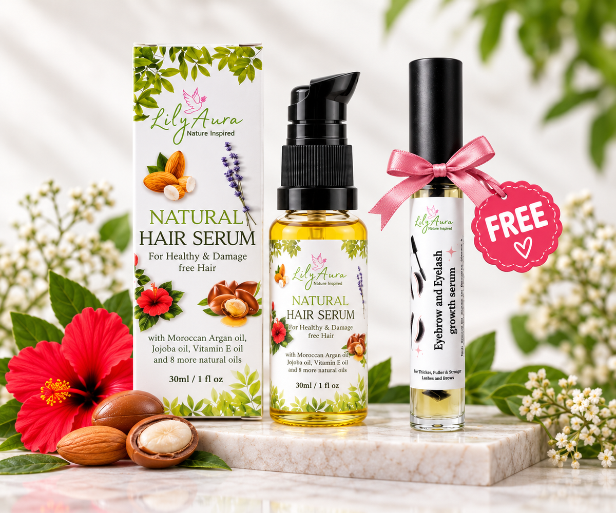 NATURAL HAIR SERUM 15ml + Free Eyebrow & Eyelash Serum