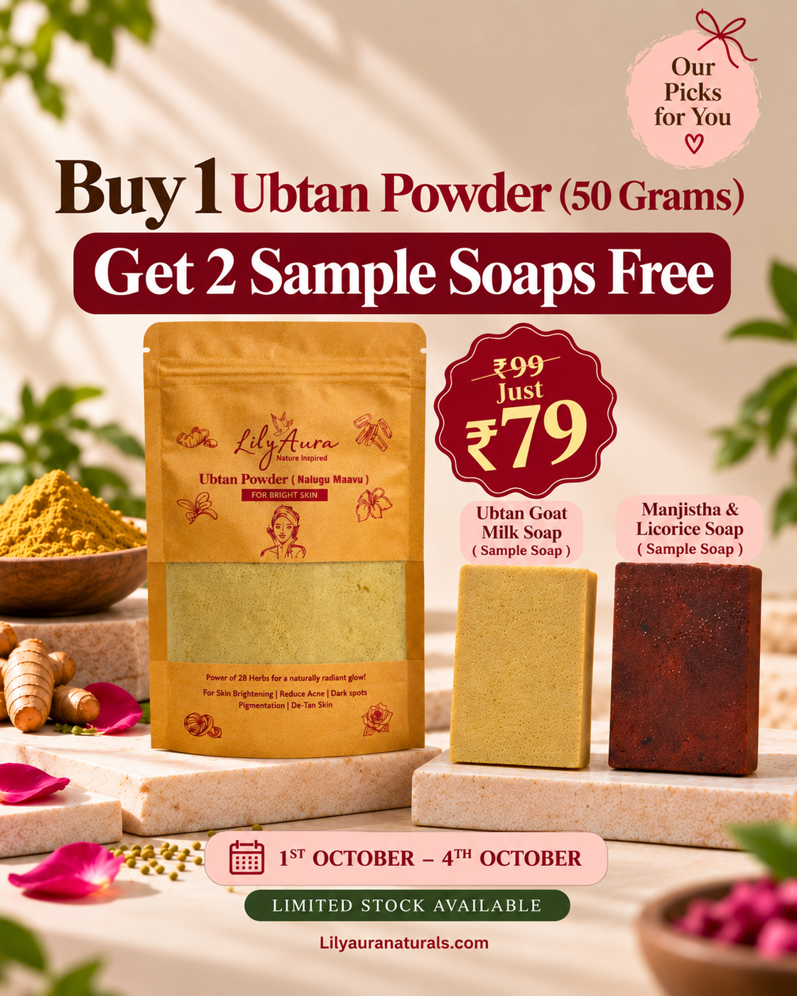 Ubtan powder ( nalangu maavu ) Free Soap Samples