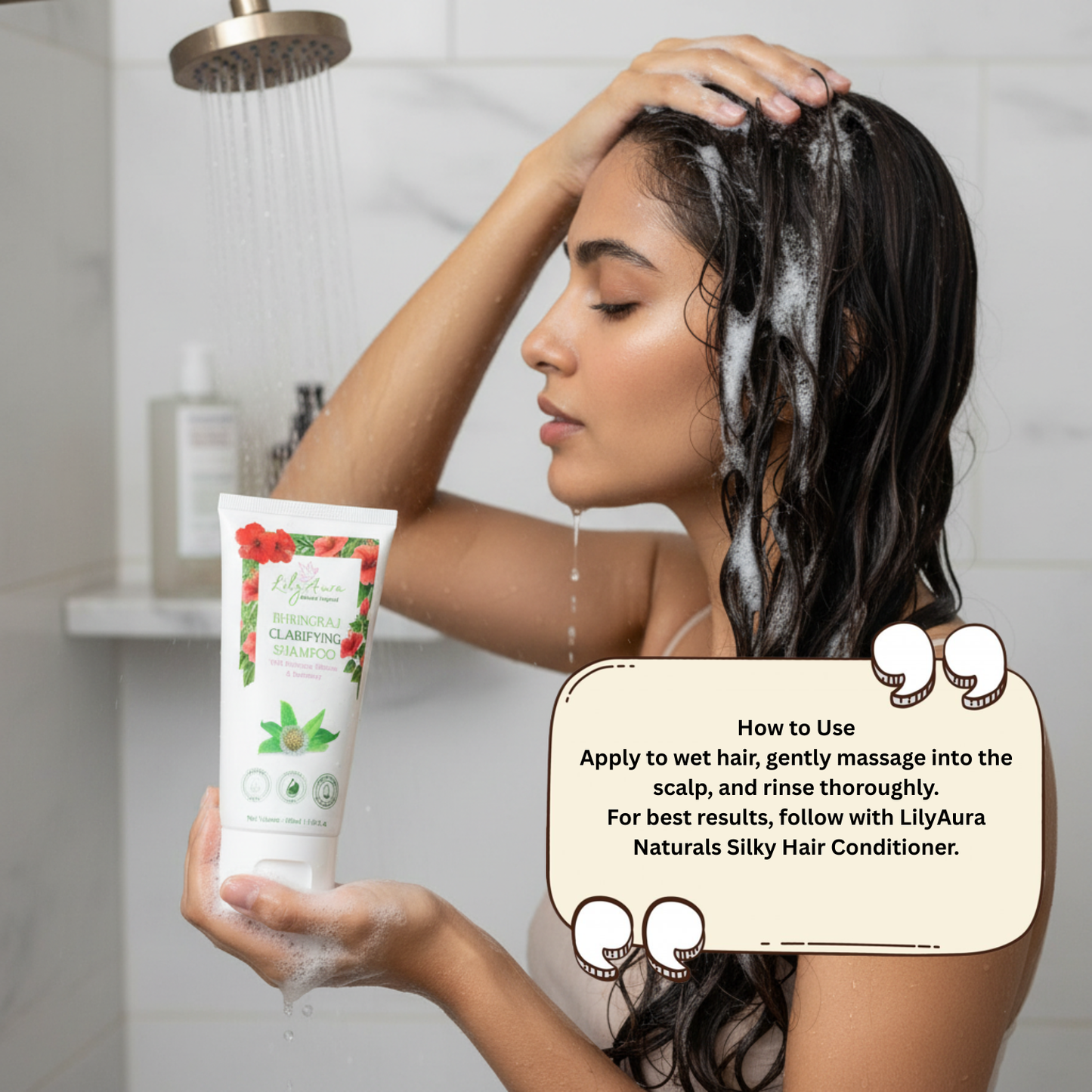 Bhringraj Clarifying Shampoo and Silky Hair Conditioner Combo