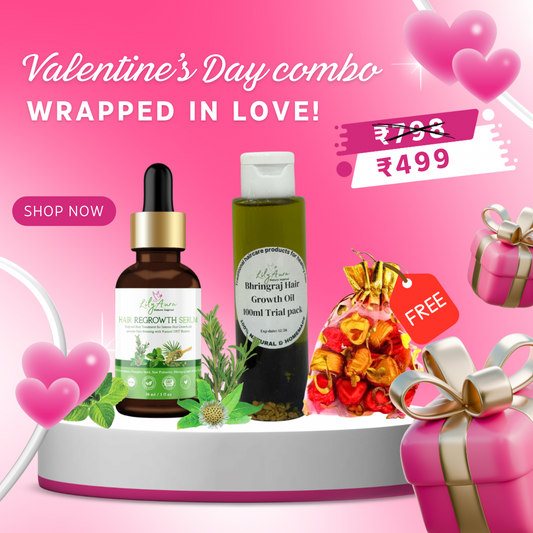 Hair Regrowth serum 30ml + Bhringraj hair growth oil 100ml + FREEValentine’s gift 💝