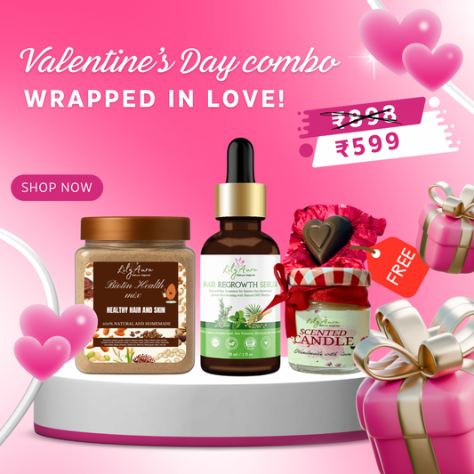 Biotin health mix 150g + Hair Regrowth serum 30ml + FREE Scented candle jar + free Valentine’s gift 💝