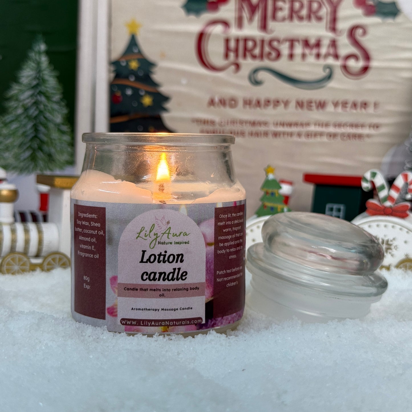 Lotion Candle ( Candle that melts into relaxing body oil ! )