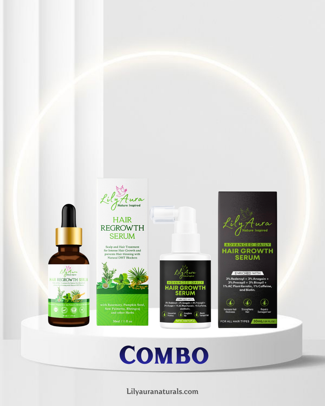Hair Regrowth Serum 30ml & Advanced Daily Hair Growth Serum 30ml Combo