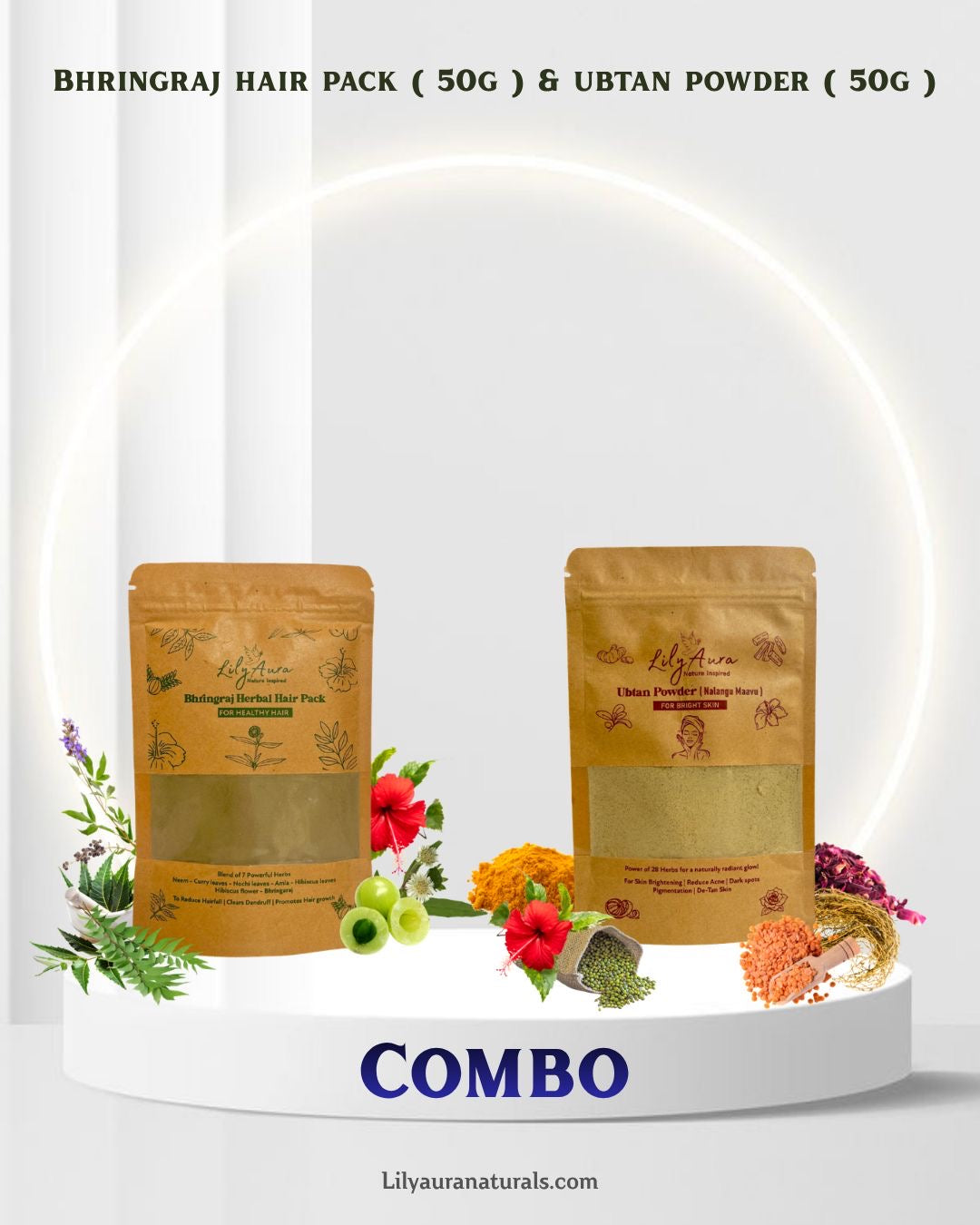 Bhringraj hair pack & Ubtan combo