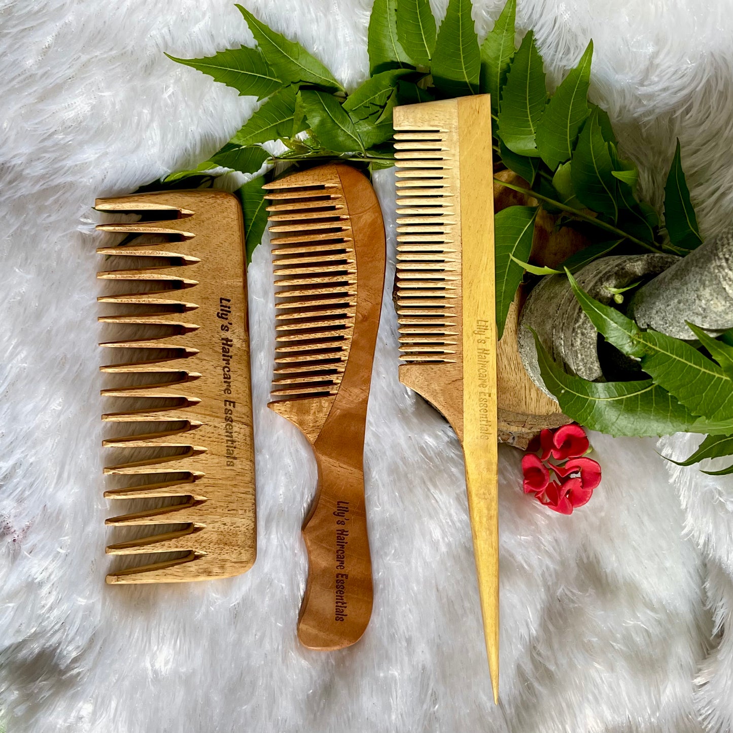 Neem Comb Set ( Handmade & 100% Pure Neem)