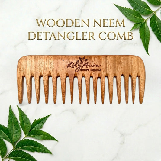 Neem Detangler Comb : Large( Handmade & 100% Pure)